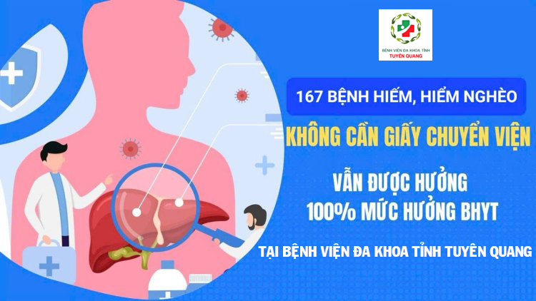Danh mục 167 bệnh không cần giấy chuyển tuyến được hưởng Bảo hiểm y tế 100% theo mức hưởng khi khám, chữa bệnh tại Bệnh việnđa khoa tỉnh kể từ ngày 1/1/2025
