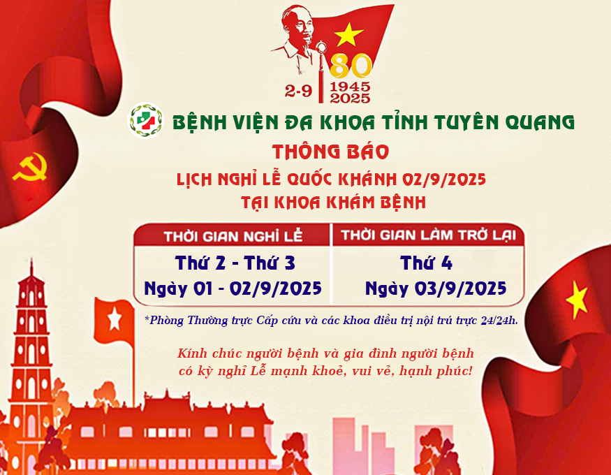 THÔNG BÁO NGHỈ KHÁM BỆNH - QUỐC KHÁNH 02/9/2025
