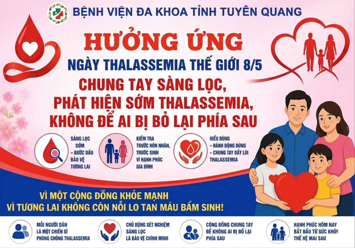 Chung tay đẩy lùi bệnh tan máu bẩm sinh – Vì tương lai nòi giống